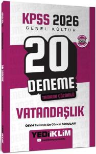 2026 KPSS Genel Kültür Vatandaşlık Tamamı Çözümlü 20 Deneme