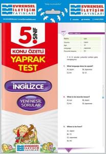5.Sınıf İngilizce Konu Özetli Yaprak Test