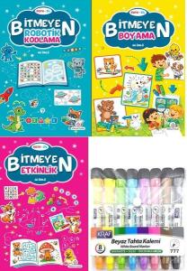 Bitmeyen Boyama Seti - 8 Kitap Takım - Kalem Hediyeli