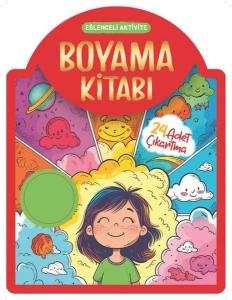 Çıkartmalı Boyama Kitabı - Kırmızı - Eğlenceli Aktivite