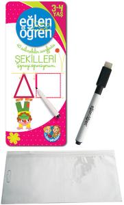 Eğlen Öğren - 40 Silinebilir Sayfada - Şekilleri Çizmeyi Öğreniyorum (3-4 Yaş)