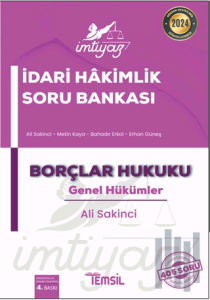 İmtiyaz İdari Hakimlik Soru Bankası Borçlar Hukuku Genel Hükümler