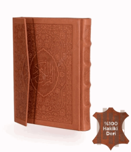 Kur'an-ı Kerim Hamid Aytaç Hatlı Çanta Boy, 5 Renk, Hakiki Deri Cilt Taba (Kod:1562) (Ciltli)