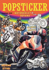 Motorsiklet  Boyama Kitabı Popsticker