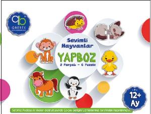 Q Bebek Sevimli Hayvanlar Yapboz-2 Parçalı 6 Puzzle