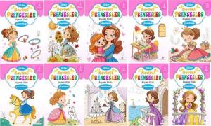Sevimli Prensesler Boyama Kitabı Seti - 10 Kitap Takım