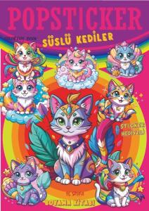 Süslü Kediler Boyama Kitabı Popsticker