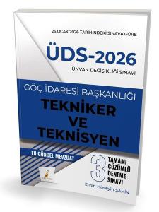 ÜDS - 2026 Ünvan Değişikliği Sınavı Göç İdaresi Başkanlığı Tekniker ve Teknisyen Tamamı Çözümlü 3 Deneme Sınavı