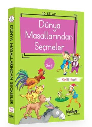 1. Sınıf Dünya Masallarından Seçmeler - 10 Kitap Takım-Heceli | Kitap 