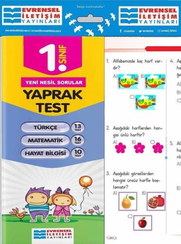 1.Sınıf Yeni Nesil Sorular Yaprak Test-Türkçe Matematik Hayat Bilgisi 