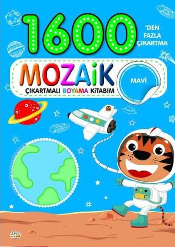 1600 Mozaik Çıkartmalı Boyama Kitabım Mavi Kitap | Kitap Ambarı