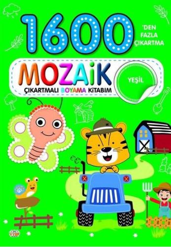 1600 Mozaik Çıkartmalı Boyama Kitabım Yeşil Kitap | Kitap Ambarı