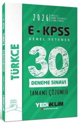 2026 E - KPSS Tüm Adaylar İçin Genel Yetenek Türkçe Tamamı Çözümlü 30 Deneme Sınavı