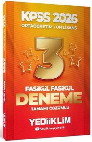 2026 KPSS Ortaöğretim - Önlisans Genel Yetenek Genel Kültür Tamamı Çözümlü 3 Yıldız Fasikül Deneme