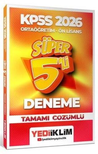 2026 KPSS Ortaöğretim - Önlisans Genel Yetenek Genel Kültür Tamamı Çözümlü Süper 5 Deneme