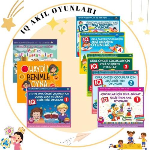 3-7 Yaş Çocuklar İçin IQ Zeka ve Dikkat Geliştiren Oyunlar (8 Kitap Ta