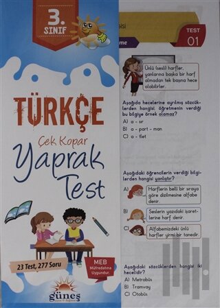 3. Sınıf Türkçe Çek Kopar Yaprak Test | Kitap Ambarı