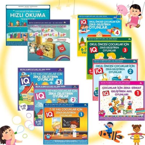 4-10 Yaş ve Üstü Çocuklar İçin Zeka Geliştiren Oyunlar (9 Kitap) | Kit