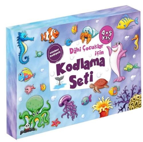 4-5 Yaş Dahi Çocuklar için Kodlama Seti - Sticker Hediyeli - 3 Kitap T