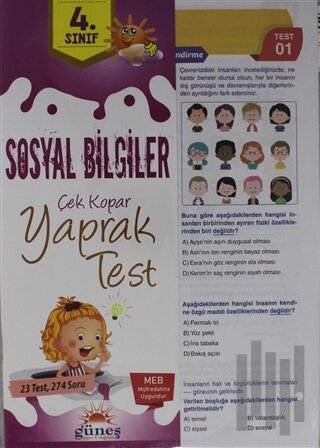 4. Sınıf Sosyal Bilgiler Çek Kopar Yaprak Test | Kitap Ambarı
