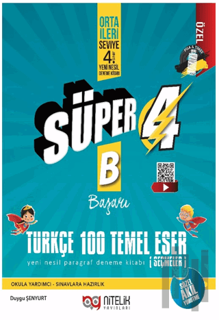 4. Sınıf Süper 4 Türkçe 100 Temel Eser B Yeni Nesil Paragraf Deneme Ki
