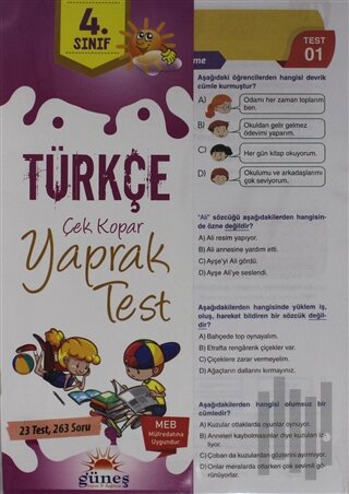 4. Sınıf Türkçe Çek Kopar Yaprak Test | Kitap Ambarı