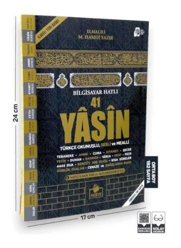 41 Yasin Bilgisayar Hatlı Türkçe Okunuşlu Sesli Orta Boy Fihristli | K