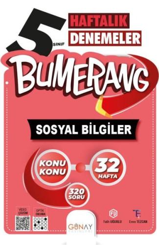 5. Sınıf Bumerang 32 Haftalık Sosyal Bilgiler Denemeleri | Kitap Ambar
