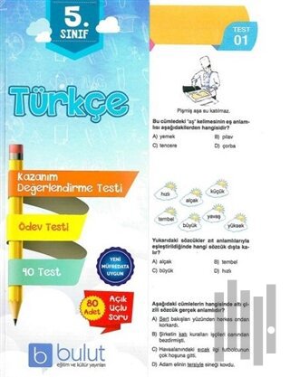 5. Sınıf Türkçe Kazanım Değerlendirme Testi | Kitap Ambarı