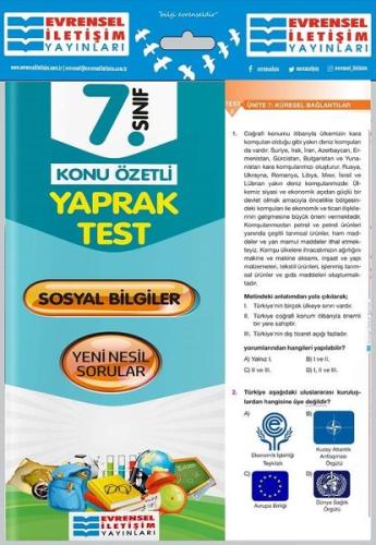 7.Sınıf Sosyal Bilgiler Konu Özetli Yaprak Test