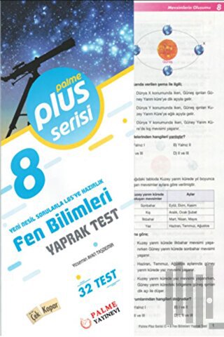 8. Sınıf Plus Serisi Fen Bilimleri Yaprak Test