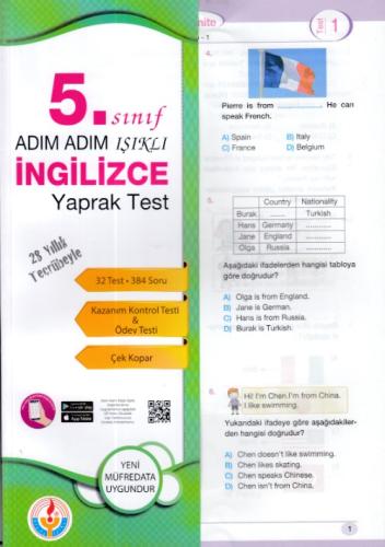 Adım Adım Işıklı 5. Sınıf İngilizce Yaprak Test | Kitap Ambarı
