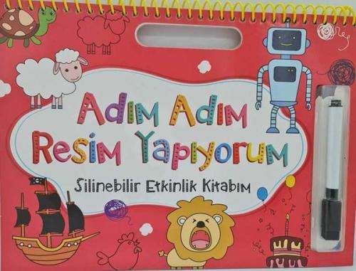 Adım Adım Resim Yapıyorum - Silinebilir Etkinlik Kitabım - Kırmızı | K