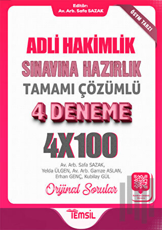 Adli Hakimlik Sınavına Hazırlık Tamamı Karekod Çözümlü 4 Deneme
