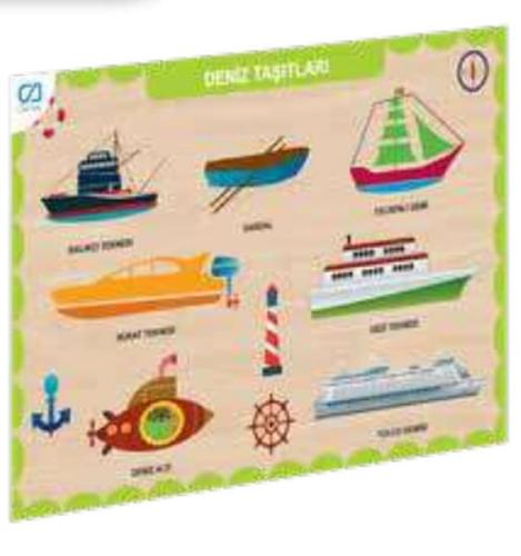 Ahşap Deniz Taşıtları Eğitici Set | Kitap Ambarı
