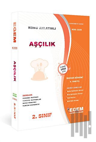 AÖF 2. Sınıf 4. Yarıyıl Aşçılık Konu Anlatımlı Soru Bakası Kod 2229