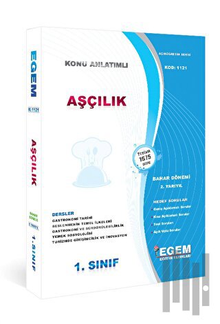 AÖF Aşçılık 1. Sınıf 2. Yarıyıl Bahar Dönemi Konu Anlatımlı Soru Bankası Kod 1121
