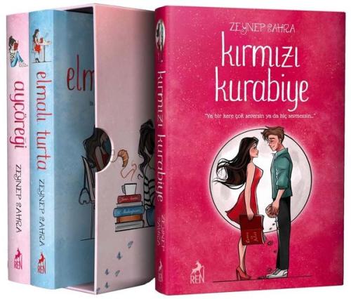 Ayçöreği  -Elmalı Turta - Kırmızı Kurabiye Seti - 3 Kitap Takım