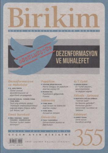 Birikim Aylık Sosyalist Kültür Dergisi Sayı: 355 Kasım 2018 | Kitap Am