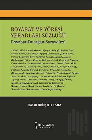 Boyabat ve Yöresi Yeradları Sözlüğü