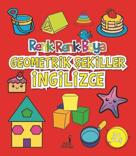 Boyama Kitabı Geometrik Şekiller İngilizce Renk Renk Boya