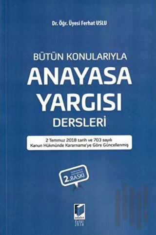 Bütün Konularıyla Anayasa Yargısı Dersleri | Kitap Ambarı