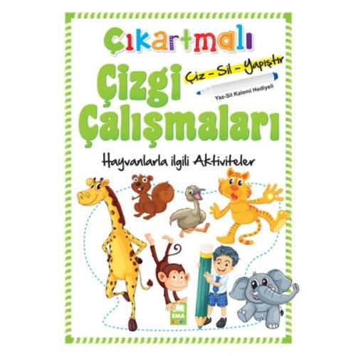 Çıkartmalı Çizgi Çalışmaları Hayvanlarla İlgili Aktiviteler | Kitap Am