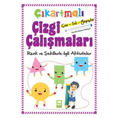 Çıkartmalı Çizgi Çalışmaları Renk ve Şekillerle İlgili Aktiviteler | K
