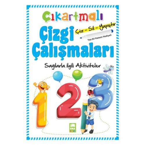 Çıkartmalı Çizgi Çalışmaları Sayılarla İlgili Aktiviteler | Kitap Amba