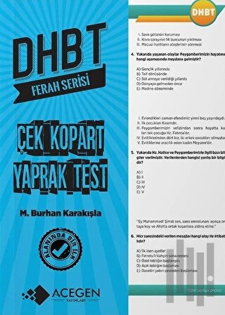 DHBT Ferah Serisi Çek-Kopart Yaprak Test | Kitap Ambarı