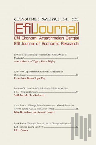 Efil Ekonomi Araştırmaları Dergisi Cilt: 3 Sayı: 10 -11 2020