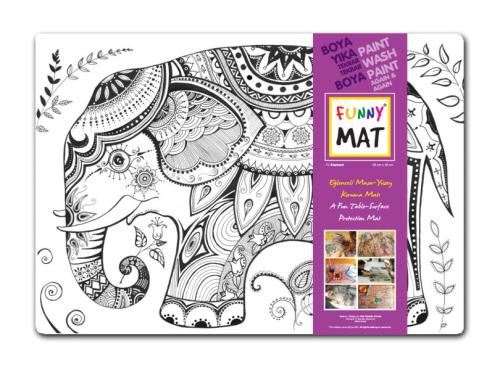 Funny Mat - Fil - Mandala - 68x48cm | Kitap Ambarı