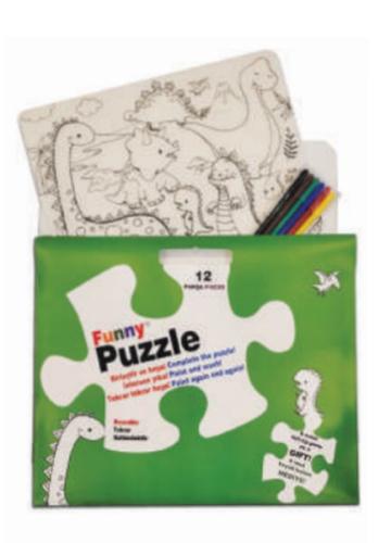 Funny Mat Puzzle - Dinozor Çağı 30x40cm | Kitap Ambarı