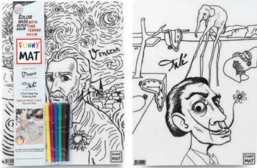 Funny Mat - Vıncent Van Gogh Ve Salvador Dalı 6'Lı Kalem Hediyeli 30 x